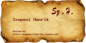 Szepesi Henrik névjegykártya